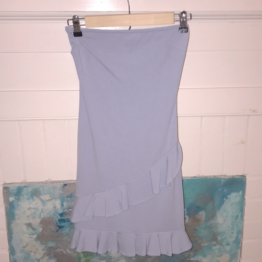 Strapless Baby Blue Dress